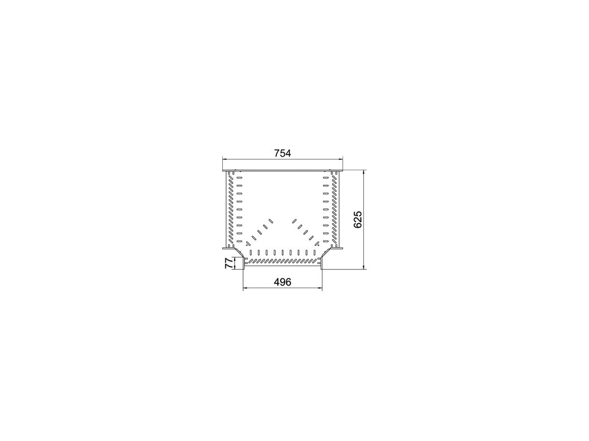 T-Stück BET RT 60×500mm Stahl bandverzinkt
