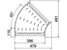 Bogen BET RB 45° 110×400mm Stahl bandverzinkt