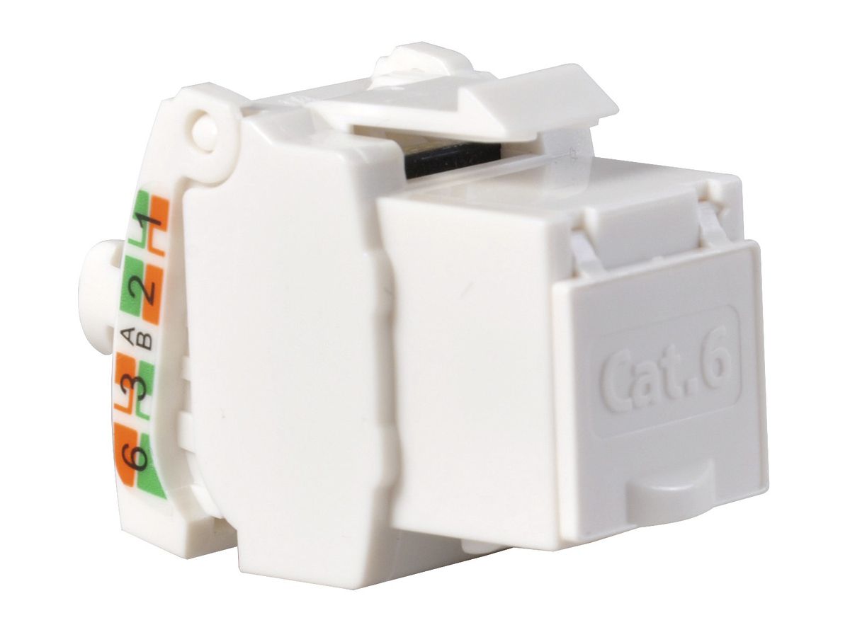 Anschlussmodul RJ45 MAX HAURI Keystone, Kat.6, ungeschirmt, weiss