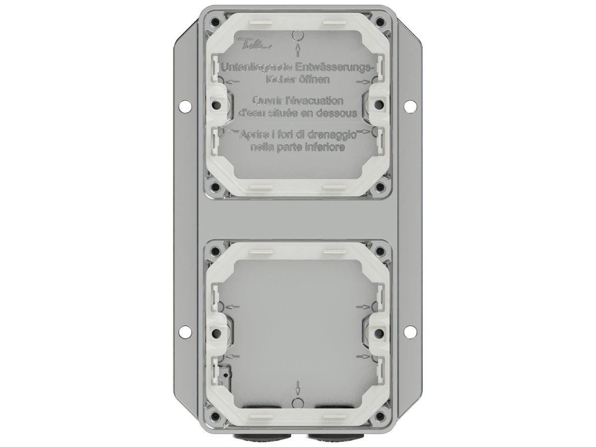 AP-Kopfzeile ELEMENT 2×1 Aluminium 2 Einführungen