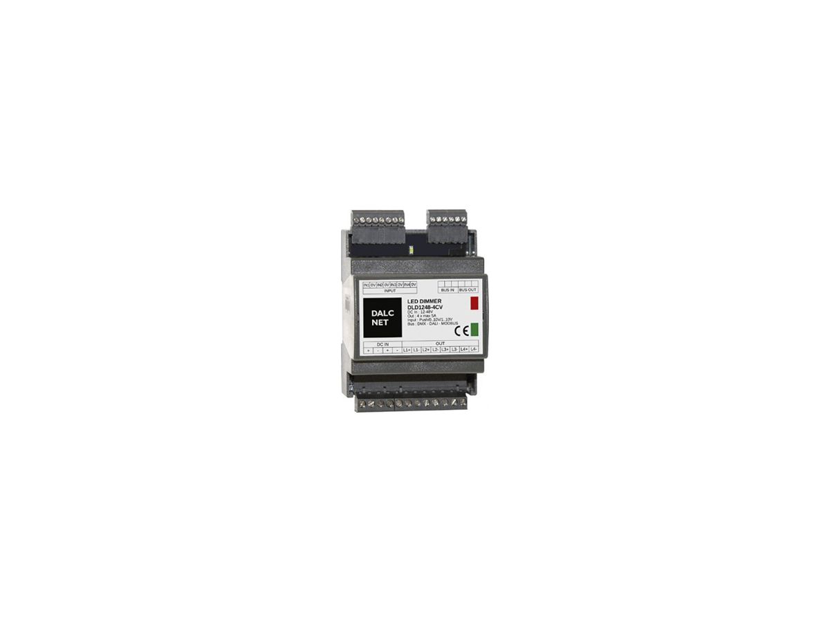REG-LED-Betriebsgerät DALCNET DLD1248-4CC-DALI 0-10V 1-10V DALI DIM 72×92×62mm