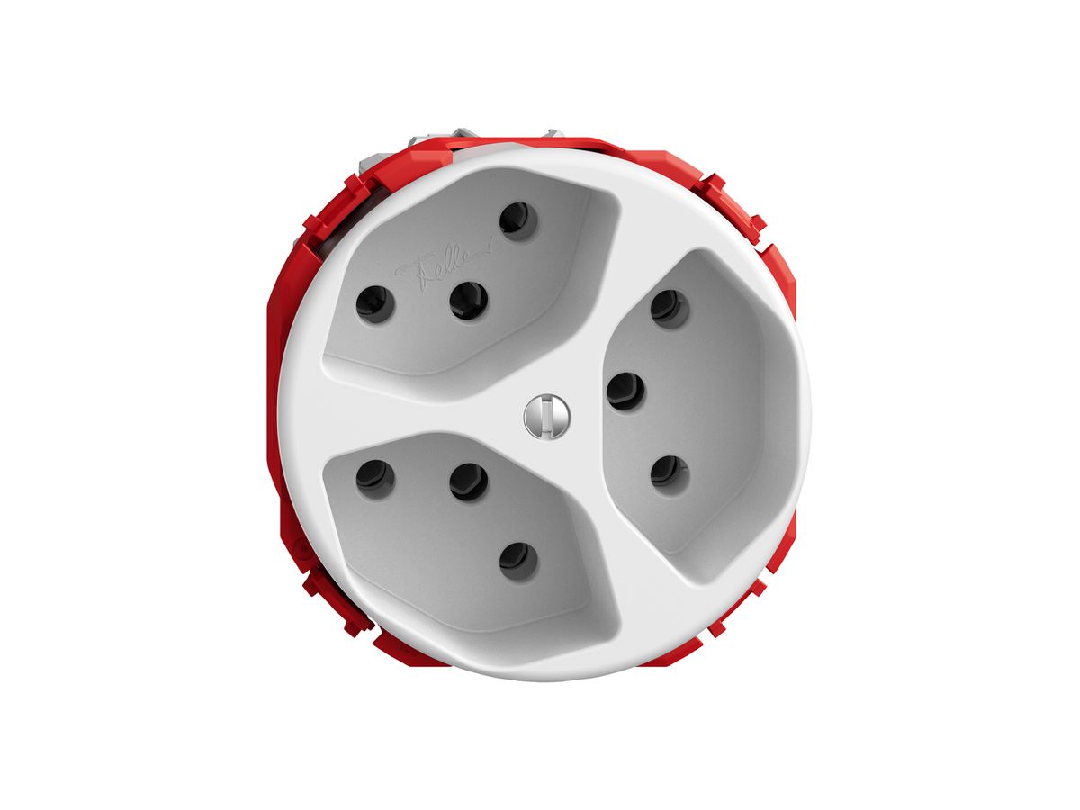 Steckdose STANDARDdue SNAPFIX® 3×T13 ws