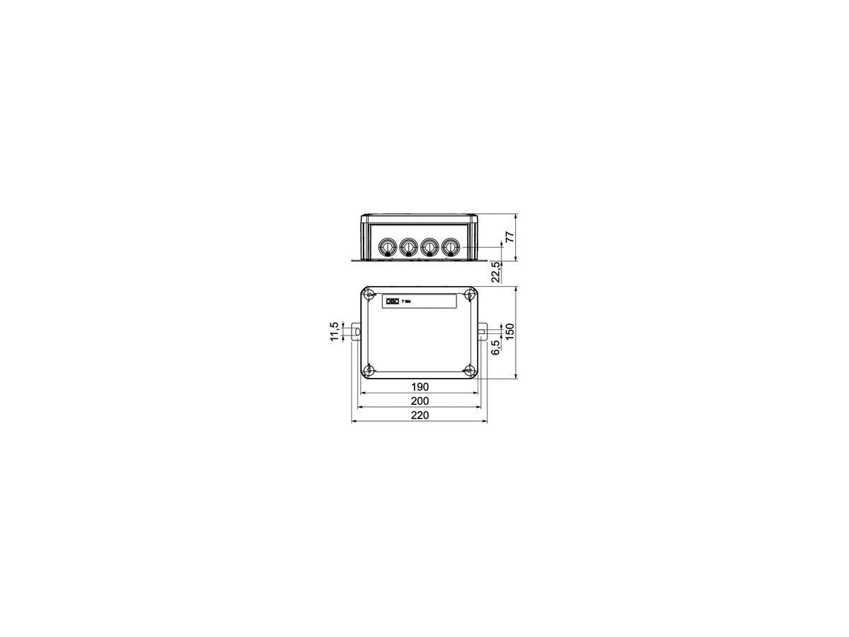 Kabelabzweigkasten Bettermann E30-E90 Doppelklemmen 190×150×77mm 5×10mm² or