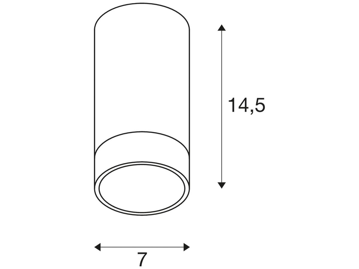 Deckenleuchte SLV ASTINA GU10 10W Ø70×145mm weiss