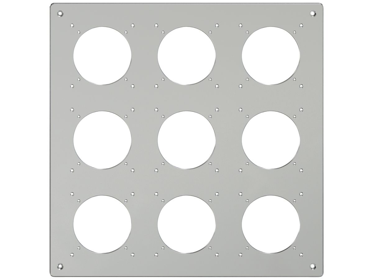 Montageplatte ELEMENT SNAPFIX® 3×3 horizontal und vertikal 325×325mm Aluminium
