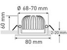 EB-LED-Spot Fixo 10.5W 230V 960lm 3000K Loch-Ø68mm weiss 60°
