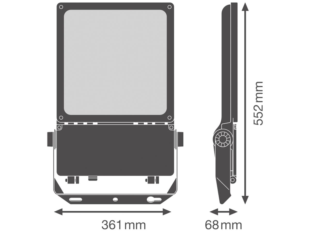 LED-Strahler LEDVANCE FLOODLIGHT 180W 27700lm 840 IP66 55×120° 552×361mm