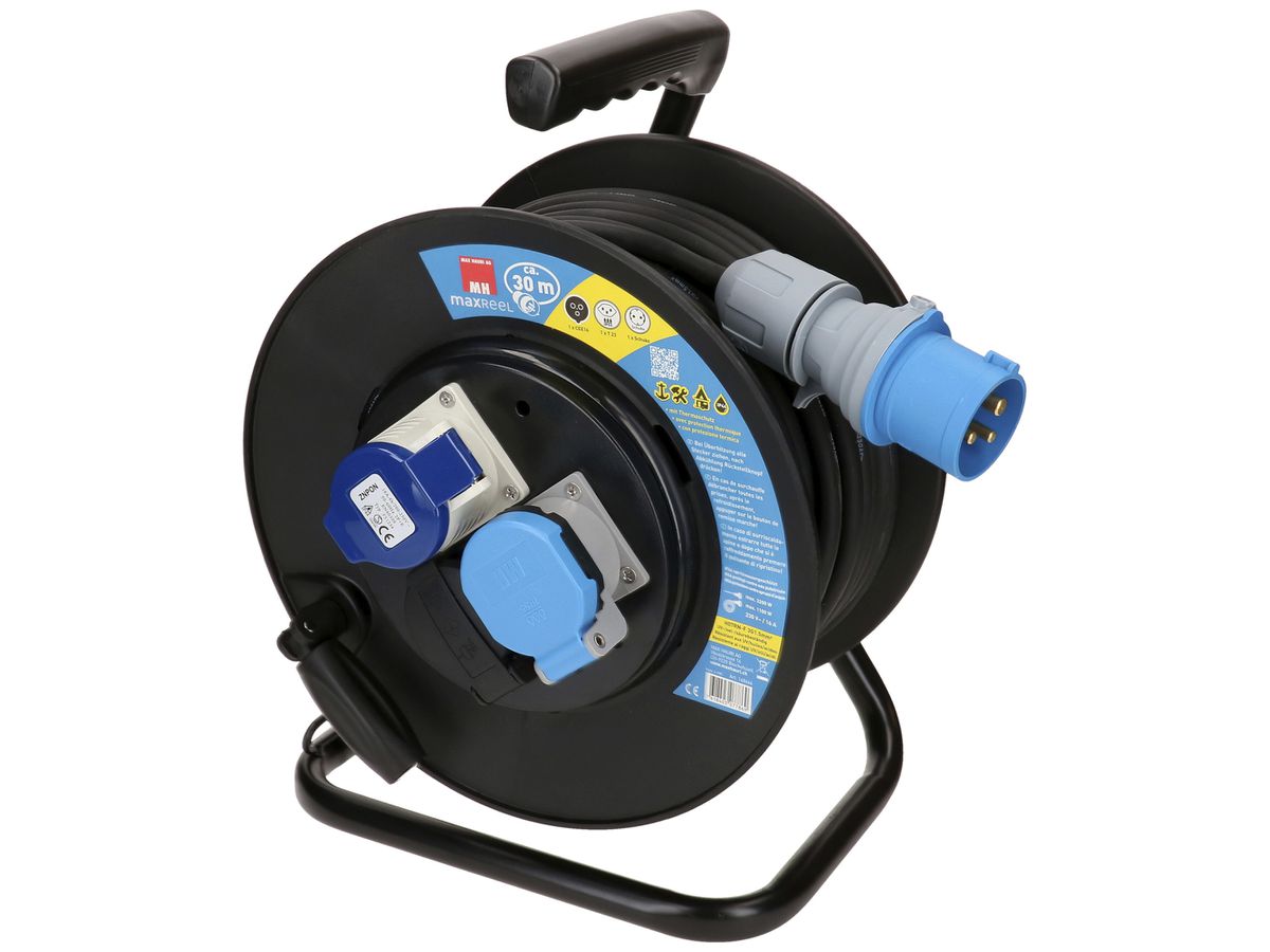Kabelrolle MH maxCAMP 1×T23 1×Schuko 1×CEE16  5×1.5mm² 30m