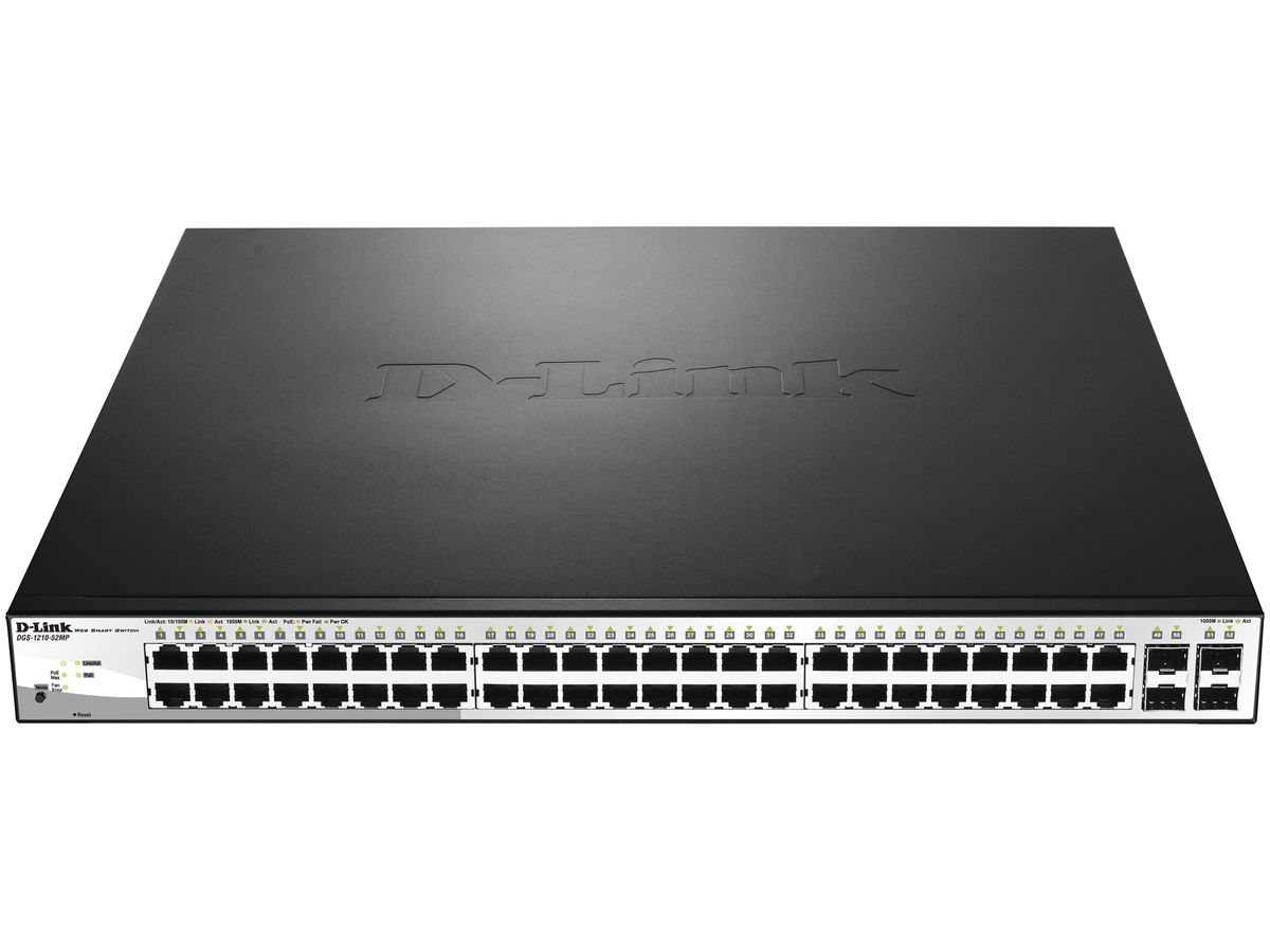 Switch D-LINK DGS-1210-52MP/E, 52-Port smart managed Layer2/3 Gigabit PoE+