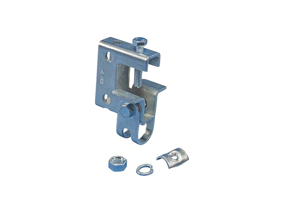 Trägerklammer Caddy HB2, mit Gelenkelement Flansch <24mm, feuerverzinkt