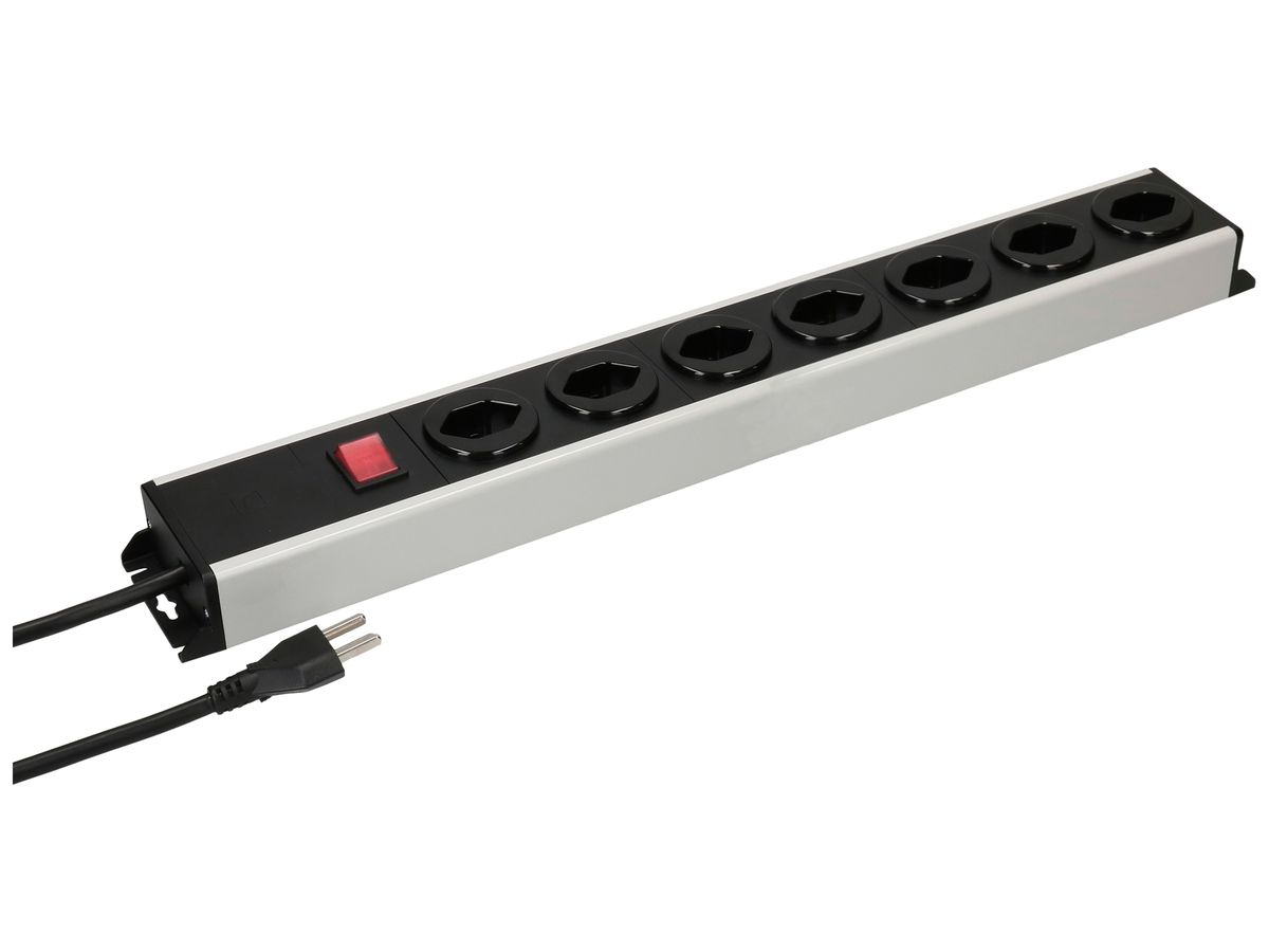 Steckdosenleiste MH POWER LINE 16A Schalter 7×T23 1.5m grau-schwarz