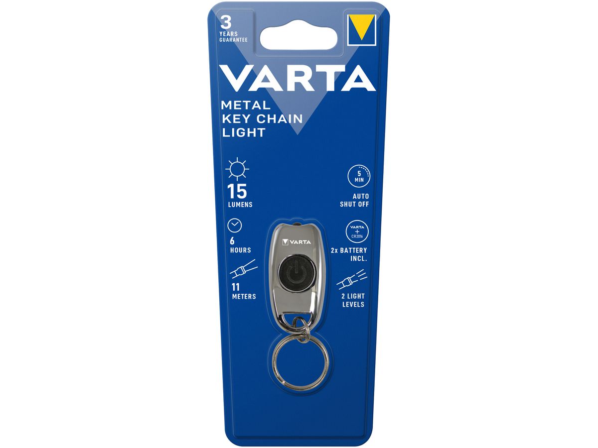 LED-Schlüsselanhänger VARTA Metal Key Chain Light 2×CR2016