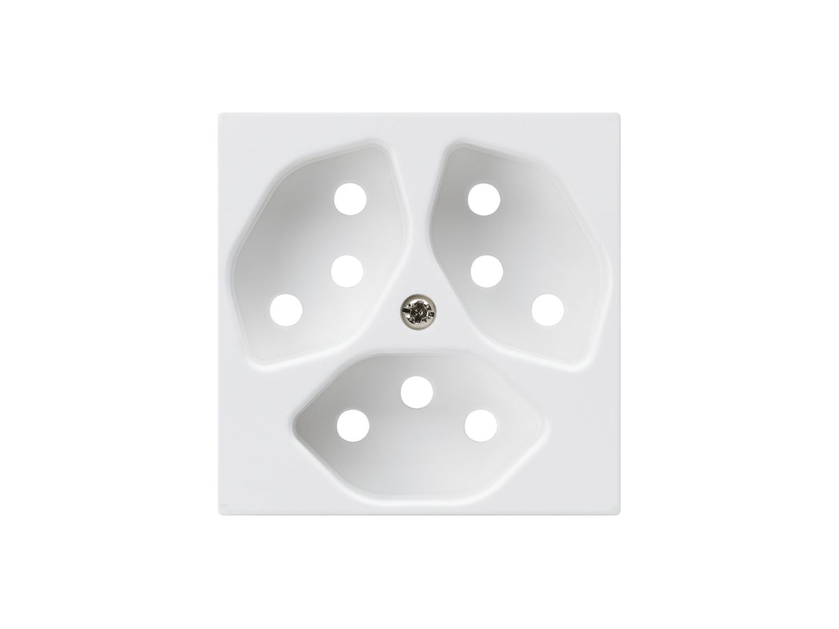 Frontplatte kallysto 3×T13 weiss 60×60mm für Steckdose 3×T13