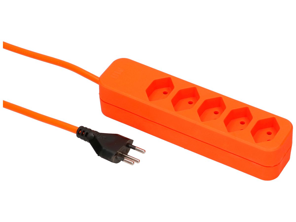 Steckdosenleiste MH Swiss-Line 2.5m 5×T13 orange 2 Magnete