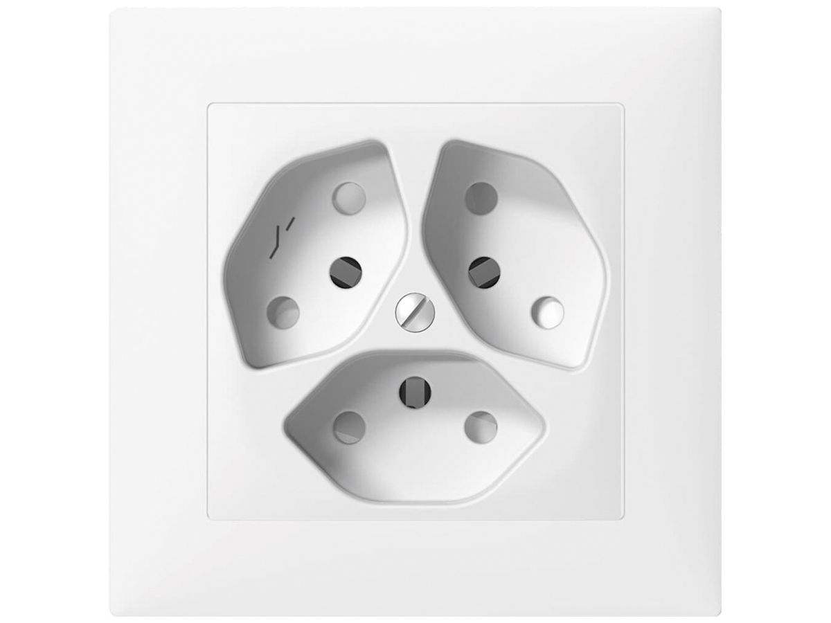 UP-Steckdose SIDUS 3×T13/1 weiss mit shutter