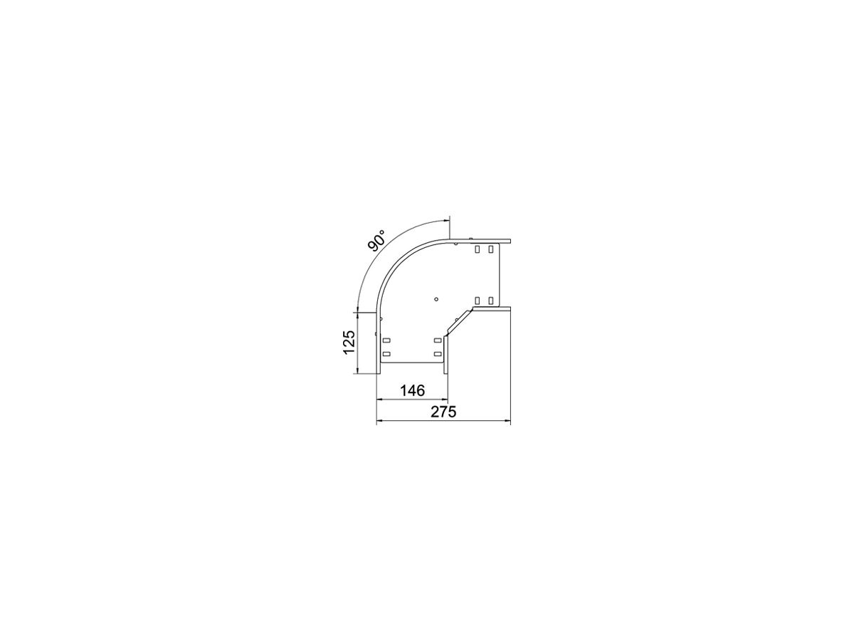 Bogen BET RB 90° 60×150mm Edelstahl A4 blank