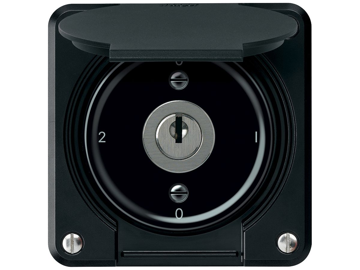 Schlüsselschalter robusto Umschalter 16A 250V 86×86mm schwarz