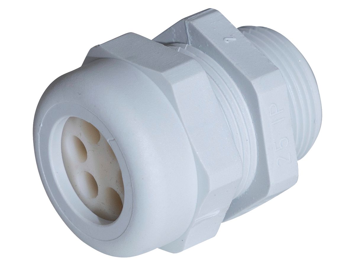 Kabelverschraubung WADI Multi, M32 für 6 Kabel Ø5…6mm 12mm PA IP68 lichtgrau