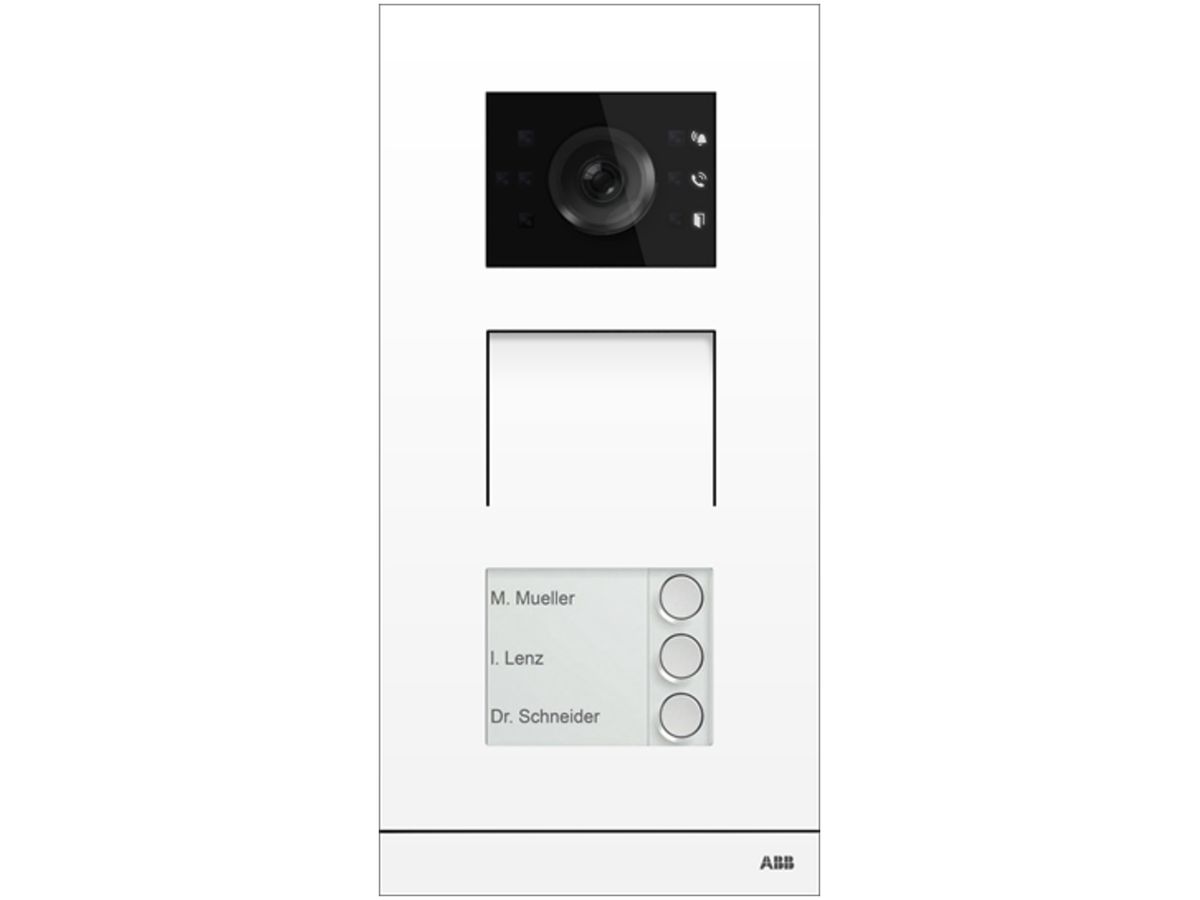 Video-Aussenstation ABB-Welcome IP, 3 Tasten, Induktion, 1/3, weiss