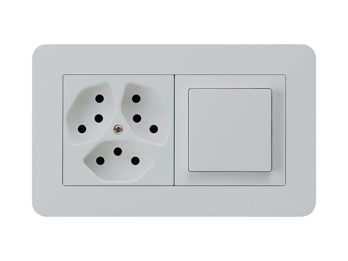 UP-Kombination kallysto.trend Gr.I-I horizontal 3×Typ 13+Schalter S3 lichtgrau