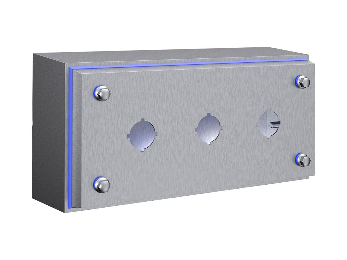 Aufbaugehäuse Rittal HD 1683.600 3×Ausschnitt 22.5mmØ 100×220×90mm Ed-St