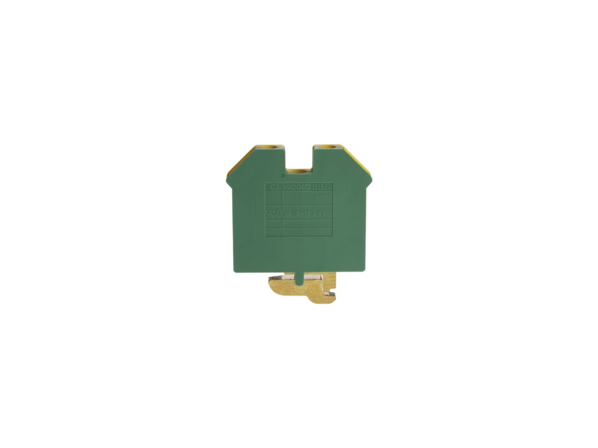 Schutzleiter-Reihenklemme Woertz 1.5…4mm² Schraubanschl.2×1 G-Schiene grün/gelb