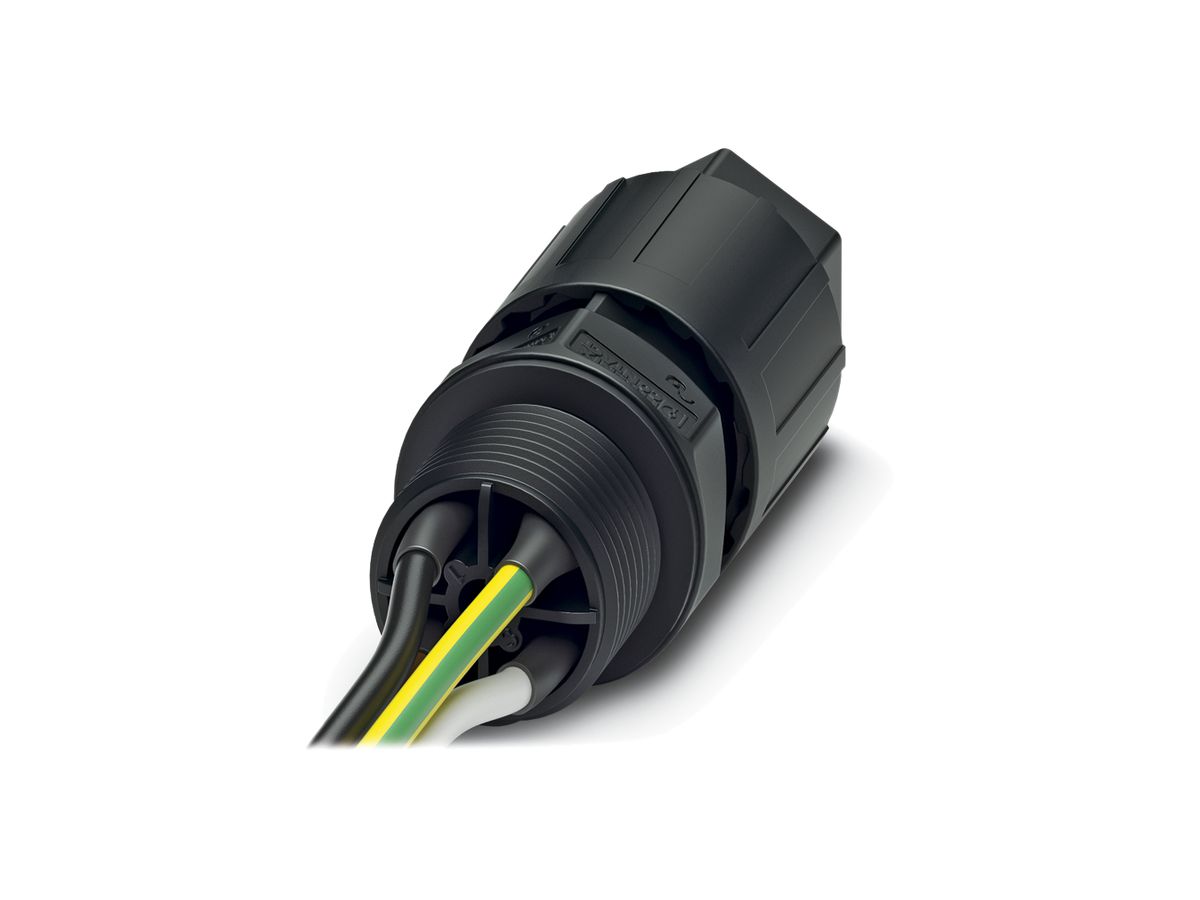 Durchführung QUICKON 3LPE M20 1.5mm² Ø4…9mm mit Mutter + Kabel 1m schwarz