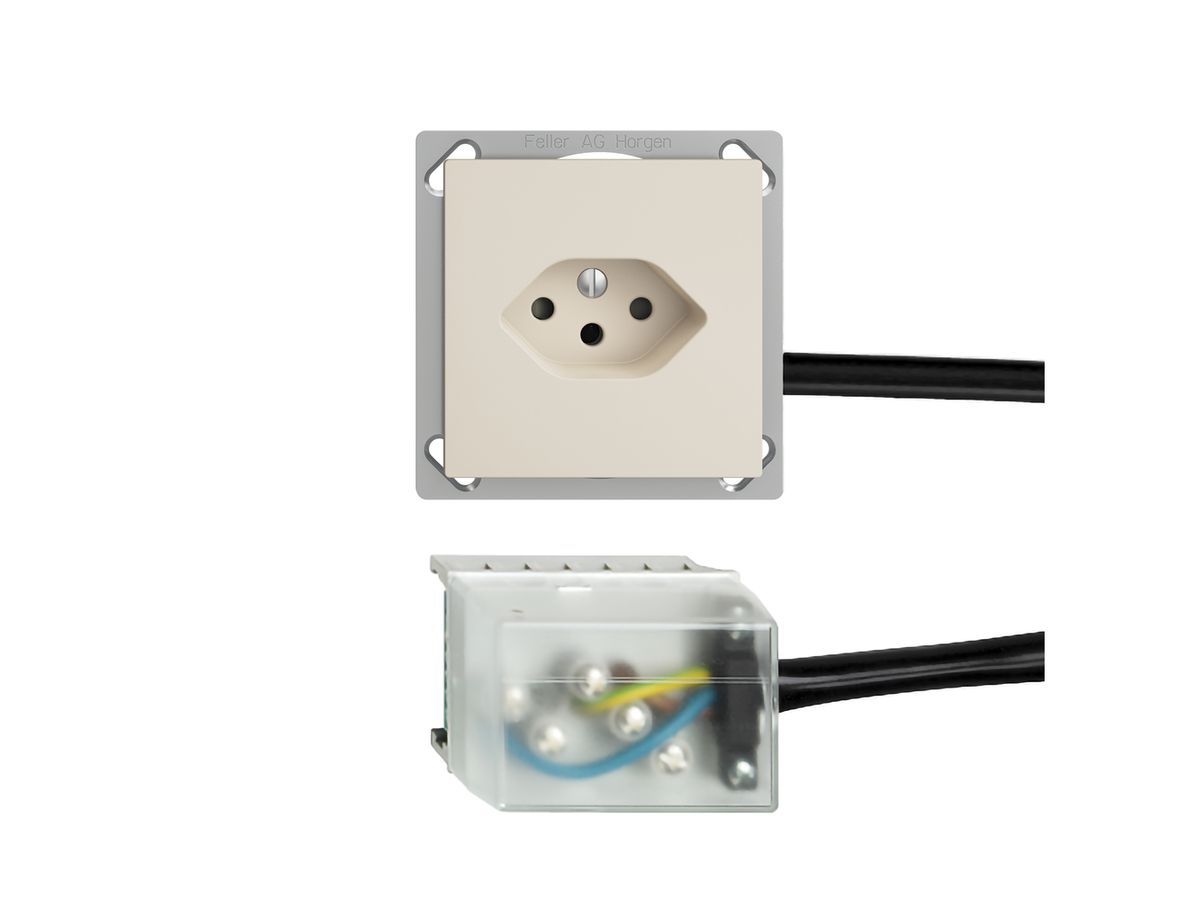 EB-Steckdose EDIZIOdue T13 L1 crema, für Flachkabel Powerbus