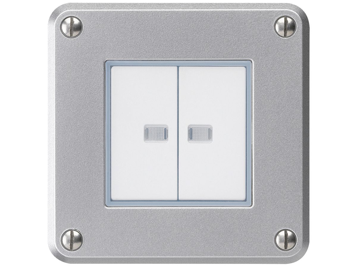 UP-Druckschalter robusto IP55 Schema 3+3 2×beleuchtet aluminium