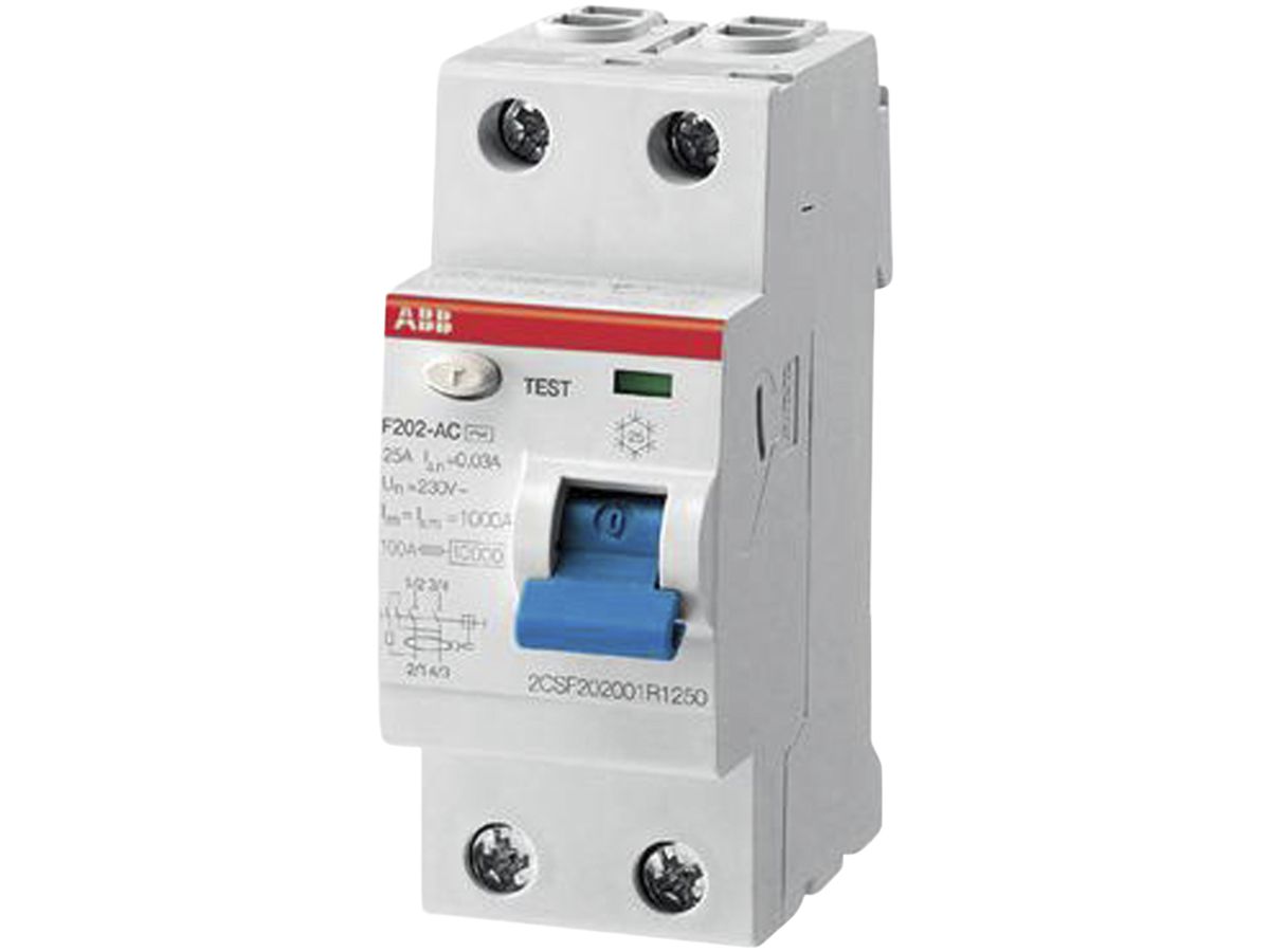 Fehlerstromschutzschalter ABB 30mA 40A 1P+N F202A-40/0.03