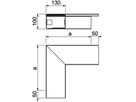 Flachwinkel Bettermann für Kanal WDK, 300×130×100mm, reinweiss