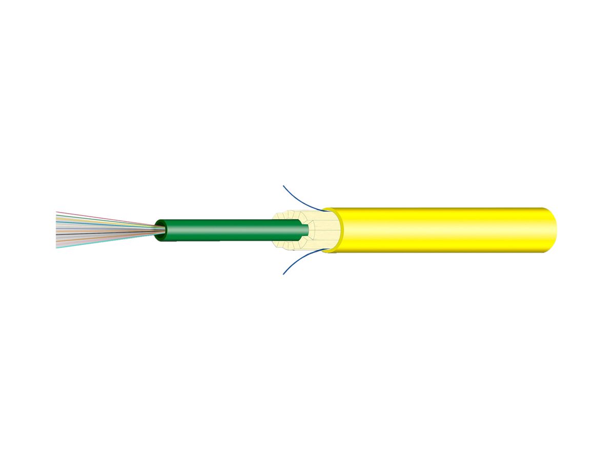 Kabel FO Universal H-LINE Eca 6×E9/125 Ø7.5mm, 1500N, gelb