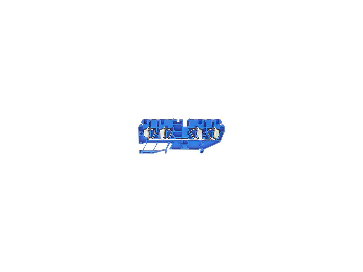 Durchgangs-Reihenklemme Woertz 0.2…2.5mm² 20A 600V Federzugansch.4×1 TH35 blau