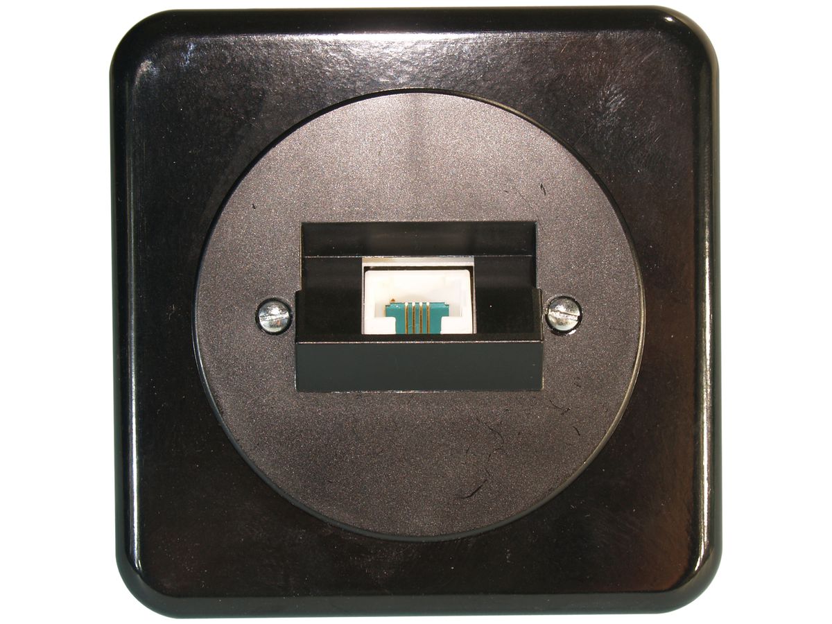 UP-Dose 1×RJ45/u 4P ITplus schwarz PMI 58mm