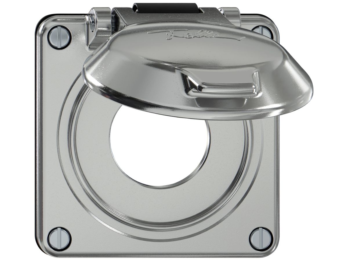 Oberteil ELEMENT SNAPFIX® m.Deckel f.NEMA-Steckdosen Achse&Spannfeder isol.alu