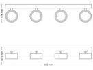 LED-Spot Philips Bracia 22W 2200lm 2700K 110° 600×80.5mm weiss 4×Spot