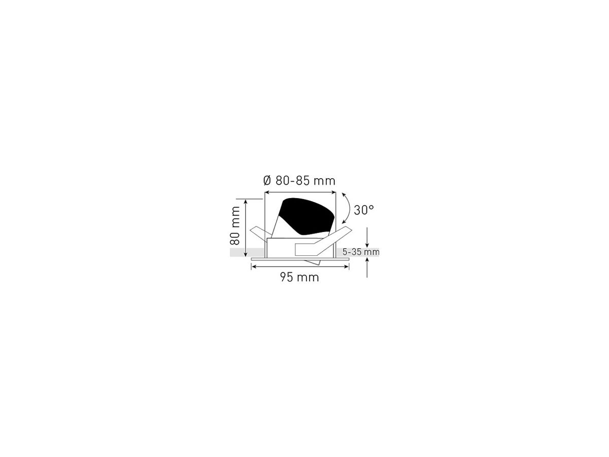 EB-LED-Spot MH maxLUCE ROUND 230 8W 780lm 4000K IP44 DIM Ø95mm Nickel 36°