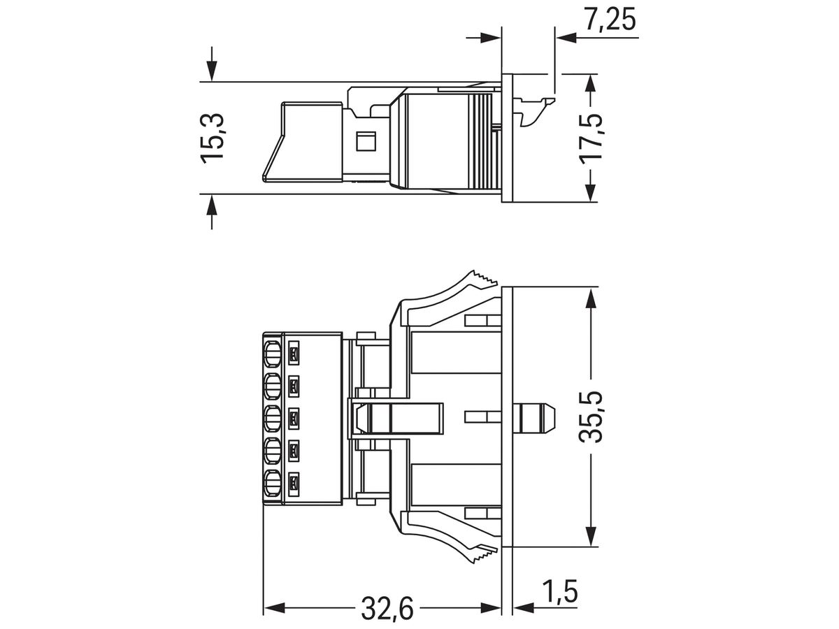 Stecker WAGO 5L 0.25…1.5mm² blau Codierung I 16A 400V Snap-In
