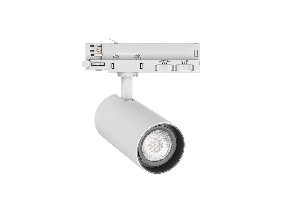 LED-Spot DOTLUX SLIMtrack-eco 31W 3380lm 3000…4000K DIM AD3PH Ø75×171mm weiss