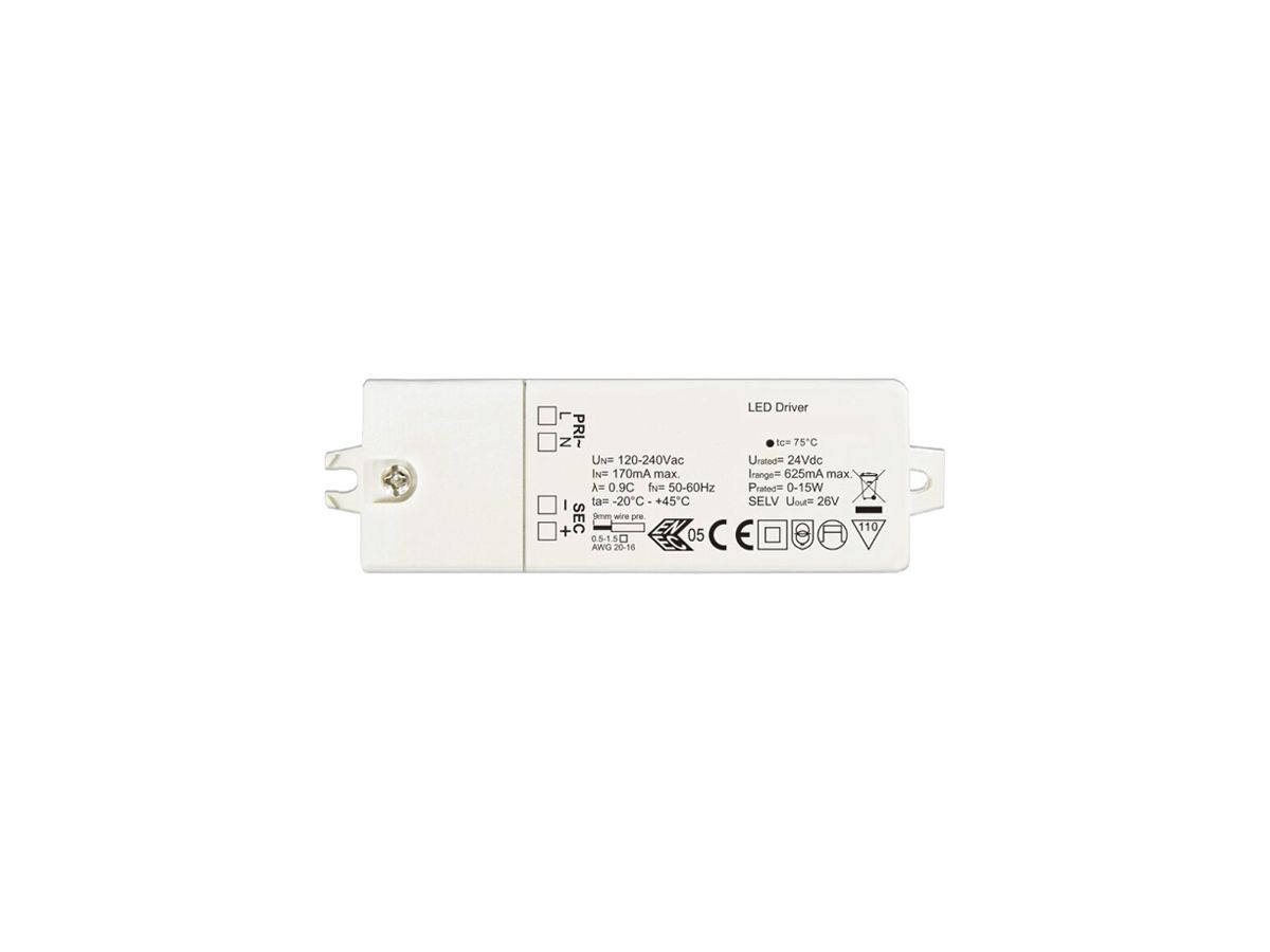 LED-Betriebsgerät DOTLUX IP20 24V 0.62mA ON/OFF 106×33×22mm