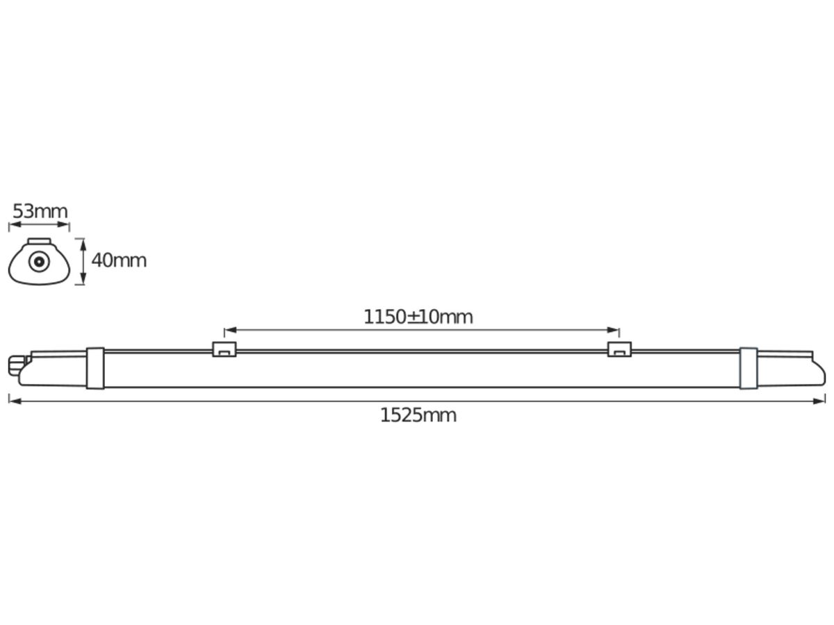 LED-Feuchtraumleuchte LDV SUBMARINE I SLIM 27W 2160lm 4000K 1500 grau