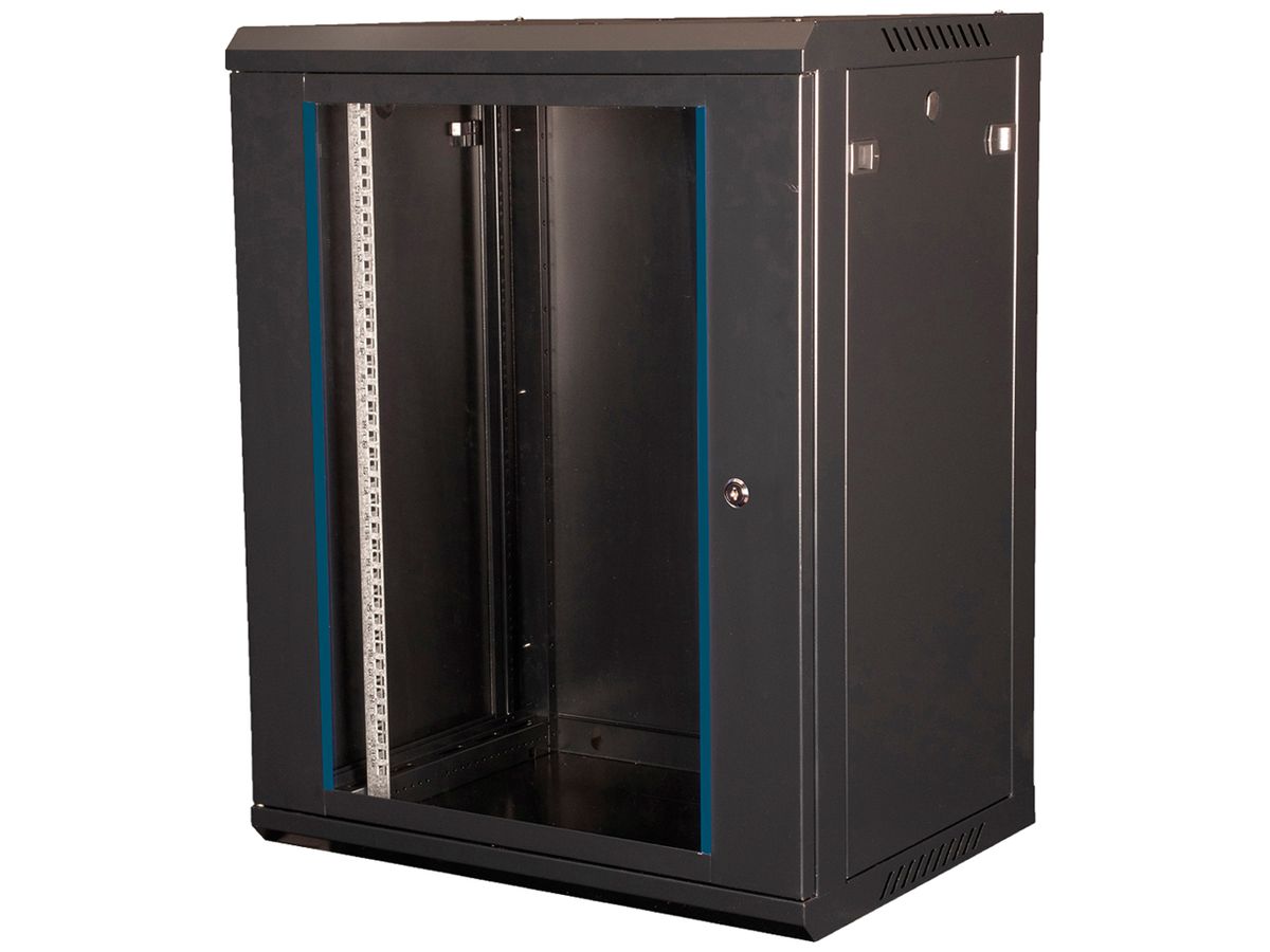 Wandgehäuse 19" VALUE 600×779×450mm 15HE 1×Tür Stahl schwarz
