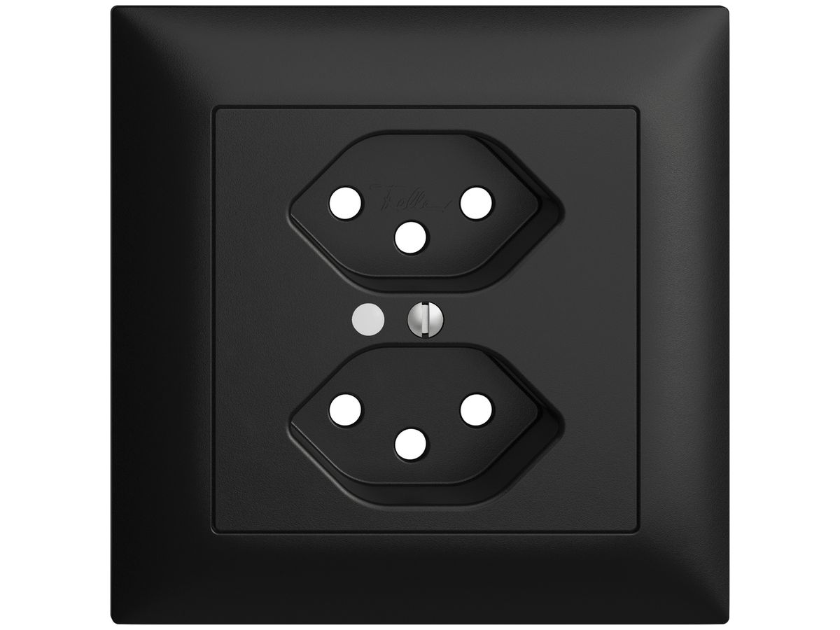 UP-Frontset EDIZIOdue schwarz 88×88mm 2×T13 mit Linse