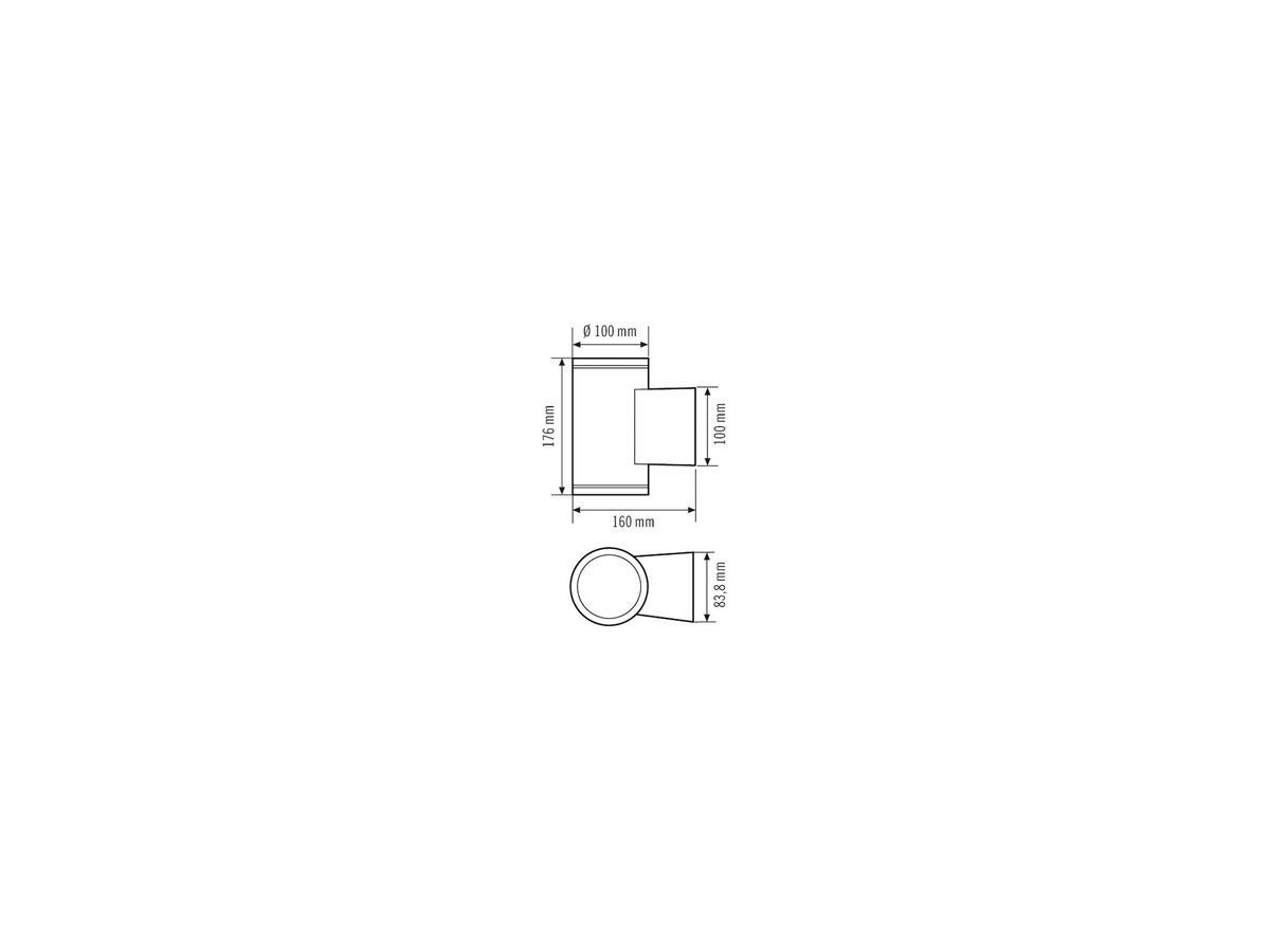 LED-Wandleuchte ESYLUX ALVA 8W 3000K 2×28° anthrazit IP65