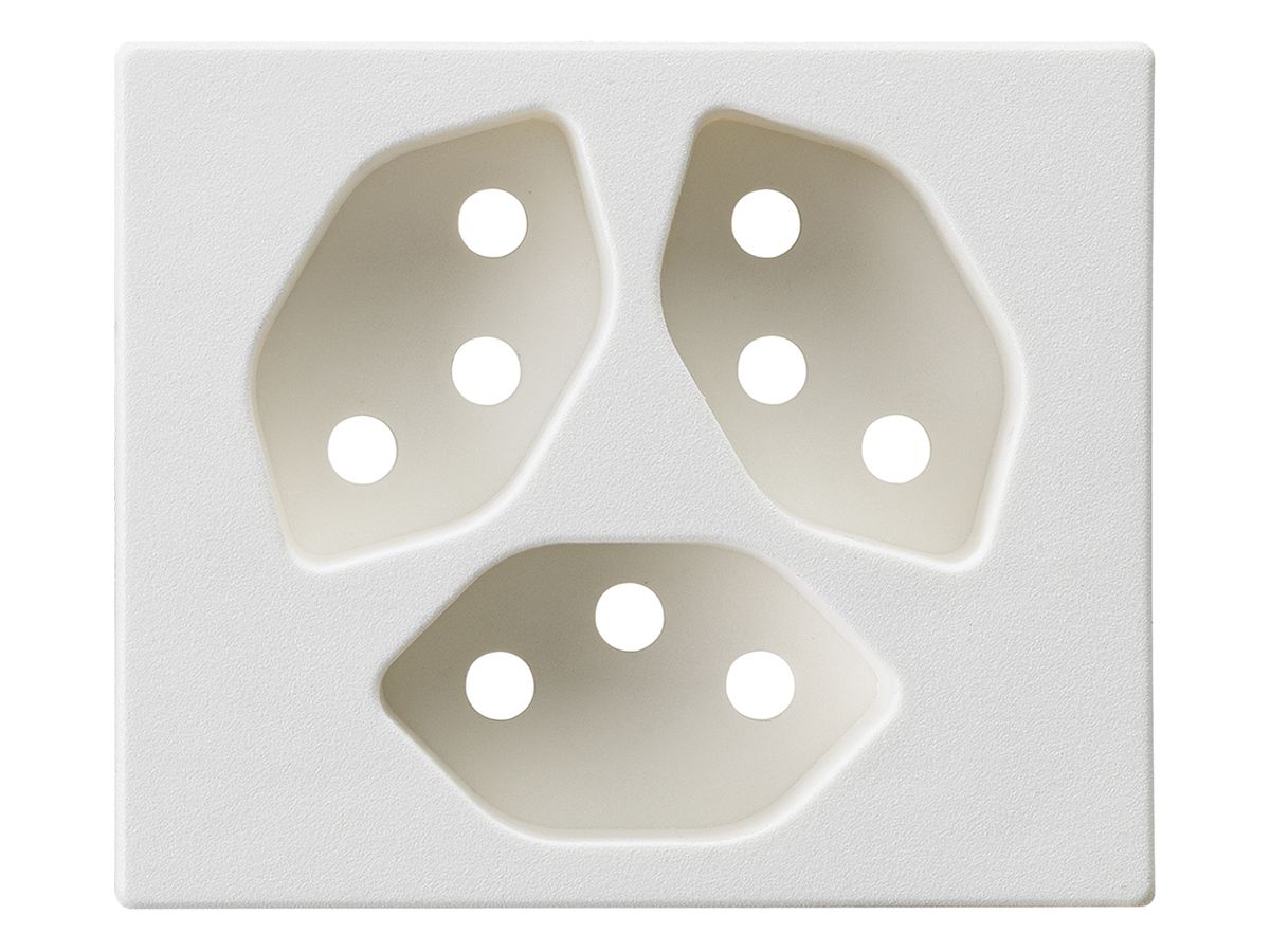 Frontplatte zu FLF-Steckdose Hager 3×Typ 13 Z weiss