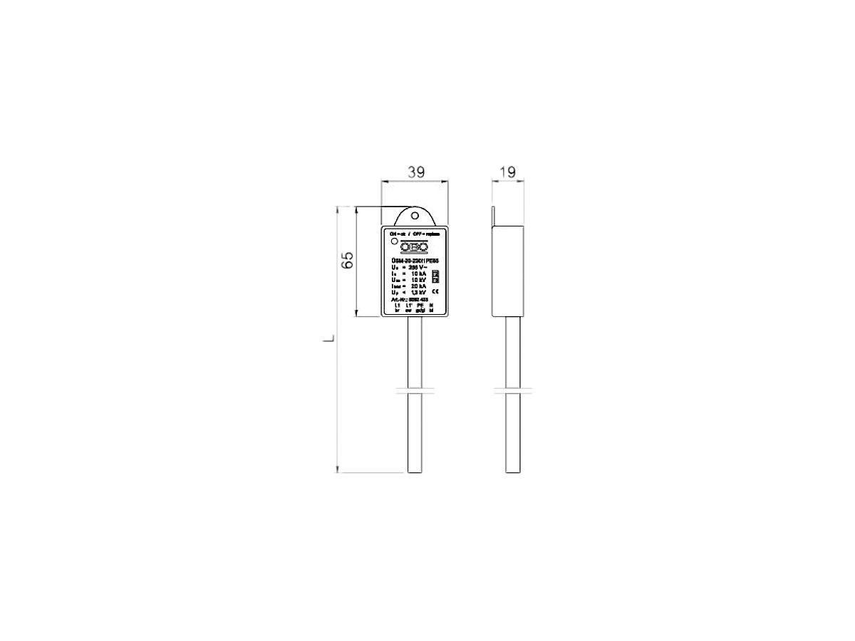 Überspannungsschutzmodul BET ÜSM-20-230I1PE65 für LED-Leuchten mit 1 Phase 230V