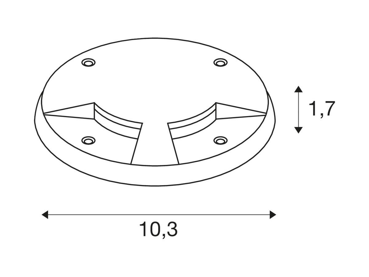 Abdeckung SLV SMALL PLOT 2 Slots Ø103mm Aluminium anthrazit