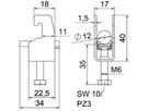 Schnellverleger BET 2056 U-Fuss Kunststoff 8…12mm 1×Kabel Stahl tfZn