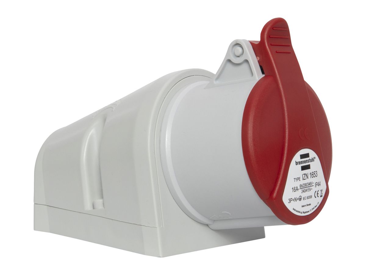 AP-Wandsteckdose Brennenstuhl CEE 16A 3L+N+PE 400V 6h rot 162×78×106mm IP44