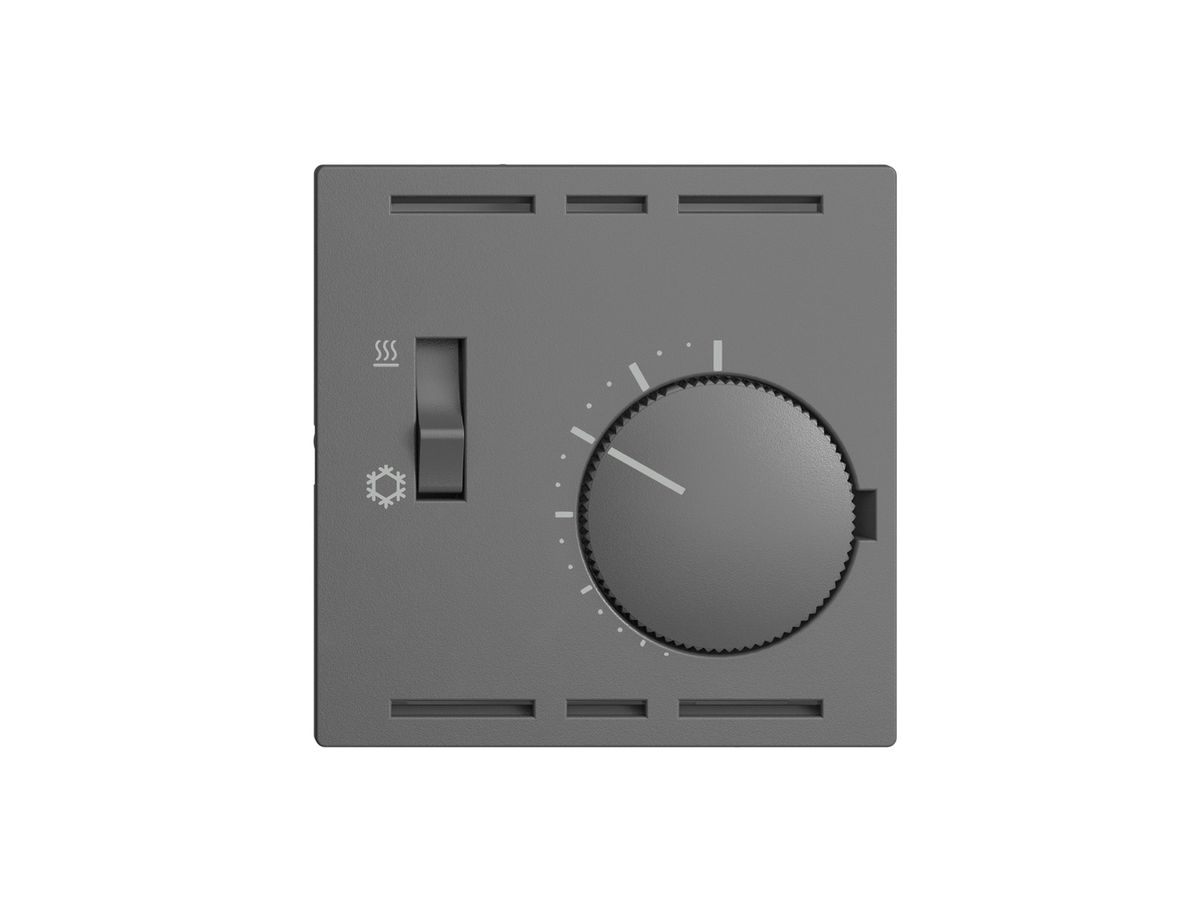 Abdeckset für Thermostat EDIZIOdue, Schalter Heizen/Kühlen, 60×60mm, dunkelgrau